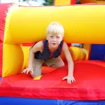 How many adults can use a bouncy castle at the same time?
